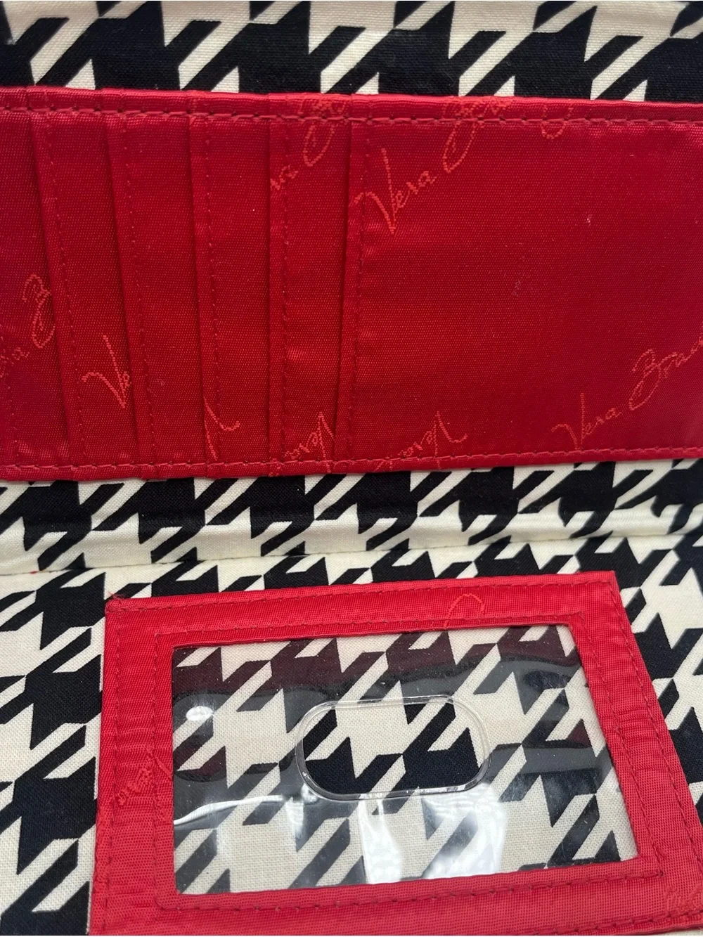 Vera Bradley Quilted Floral Cotton Clutch Wallet in Red and Mustard